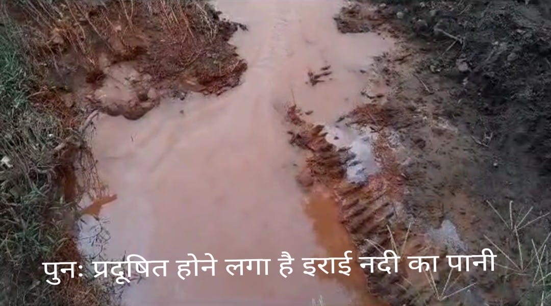 फिर प्रदूषित हुआ इराई नदी का पानी